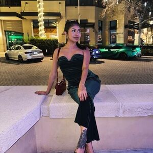 Express Dark Green Velvet 2 Piece set